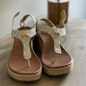 MICHAEL Michael Kors Laney Leather Thong Espadrille Wedges